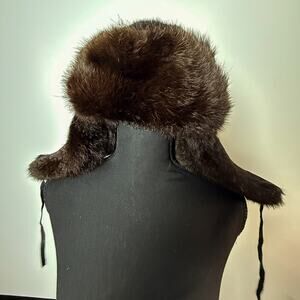 NWT Vintage USSR Rot Front Leningrad Mink Fur Ushanka Hat - Soviet Era